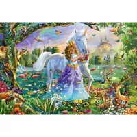 puzzle 150 piã¨ces : princesse avec licorne et chã¢teau