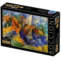 puzzle 1000 piã¨ces : umbertto boccioni - cheval, cavalier et bã¢timents
