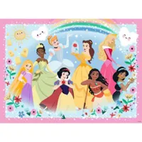 puzzle 100 piã¨ces xxl : collection paillettes : princesses disney : fortes, belles et courageuses
