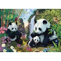 puzzle 500 piã¨ces : la famille panda ã  la cascade