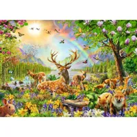 puzzle 200 piã¨ces xxl :  famille de cerfs et autres animaux
