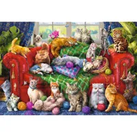 puzzle 1500 piã¨ces : chatons sur le canapã©