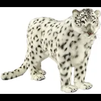 hansa peluche geante leopard des neiges 95 cm h et 122 cm l