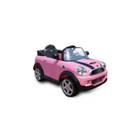 ludendo voiture électrique 6v mini cooper s coupé rose avec télécommande
